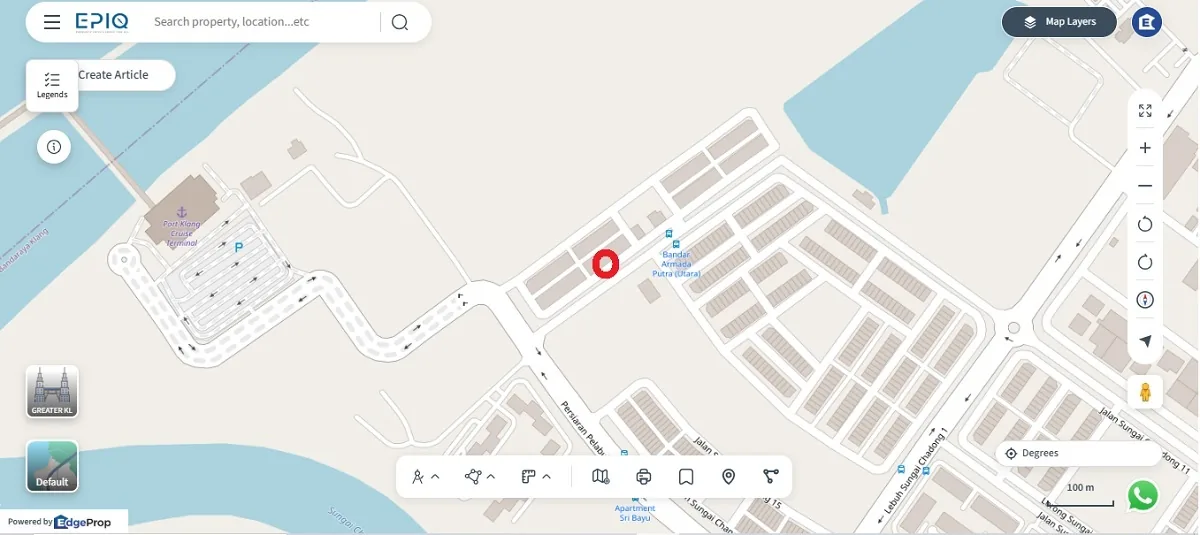 The three Megalift warehouses (circled in red) on Jalan Sungai Chandong 20/KS11, Taman Perindustrian Pulau Indah.